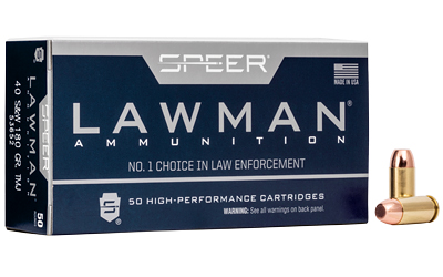 Speer Ammunition Speer Lawman Handgun Ammunition .40 S&W 180gr TMJ 1000 fps 50/ct