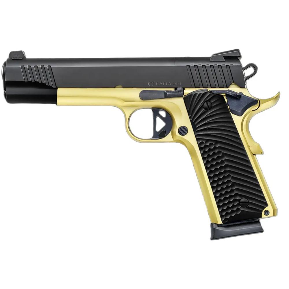 Chiappa Firearms USA Ltd Chiappa 1911 Superior Handgun .45 ACP 8rd Magazines (2) 5" Barrel Black and Gold