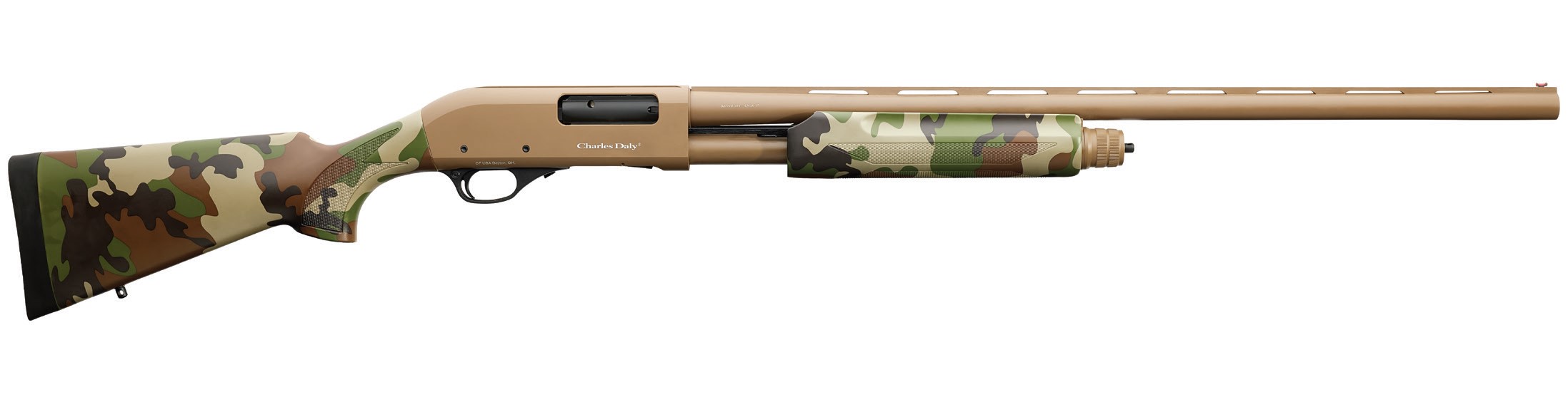 Chiappa Firearms USA Ltd Charles Daly 301 Pump Shotgun 12ga 4rd 28" Barrel Woodlands Camo/FDE