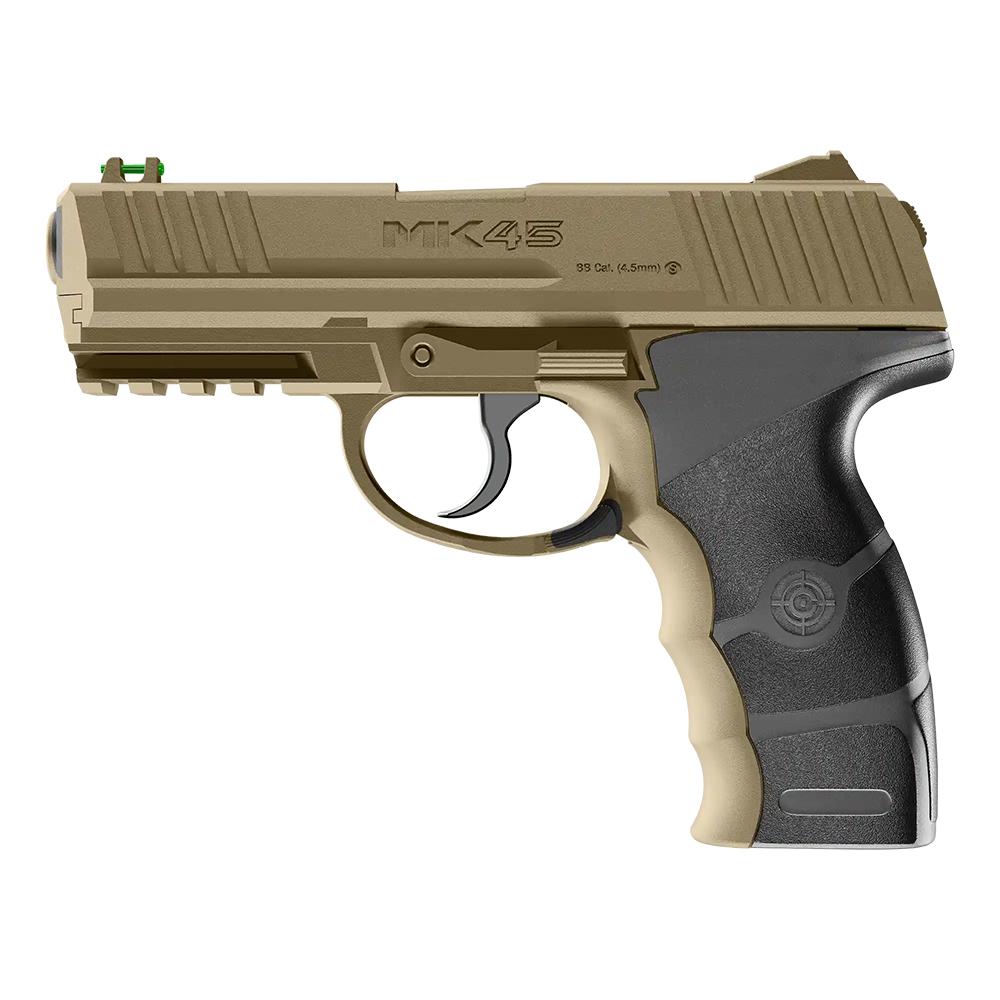 MK45 - Dark Earth - CO2 Powered - Semi Auto BB Air Pistol MK45 - Dark Earth - CO2 Powered - Semi Auto BB Air Pistol