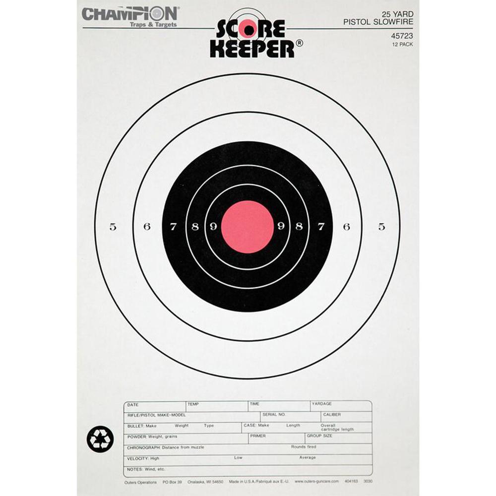 Champion Scorekeeper Targets Fluorescent Orange Bull 25 yd