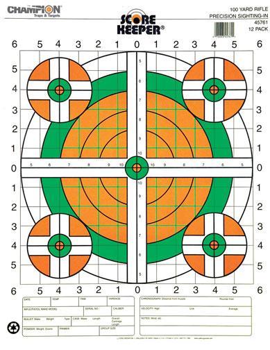 Champion Scorekeeper Targets Fluorescent Orange & Green Bull - 100 yd
