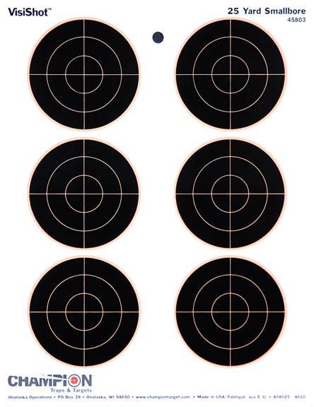 Champion VisiShot Targets 3" Bull's Eye Targets - 8.5" X 11" 10/Pack