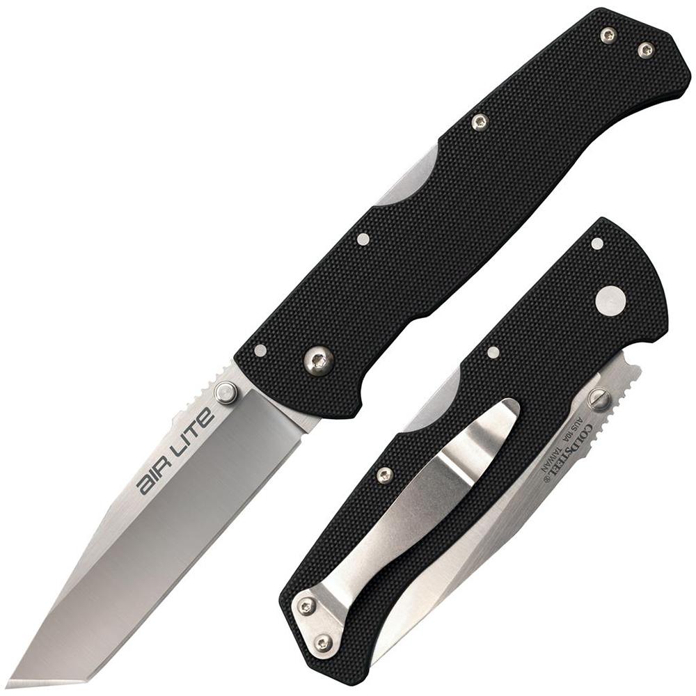Cold Steel Cold Air Lite Lockback Knife Tanto Black G-10 (3.5" Satin)