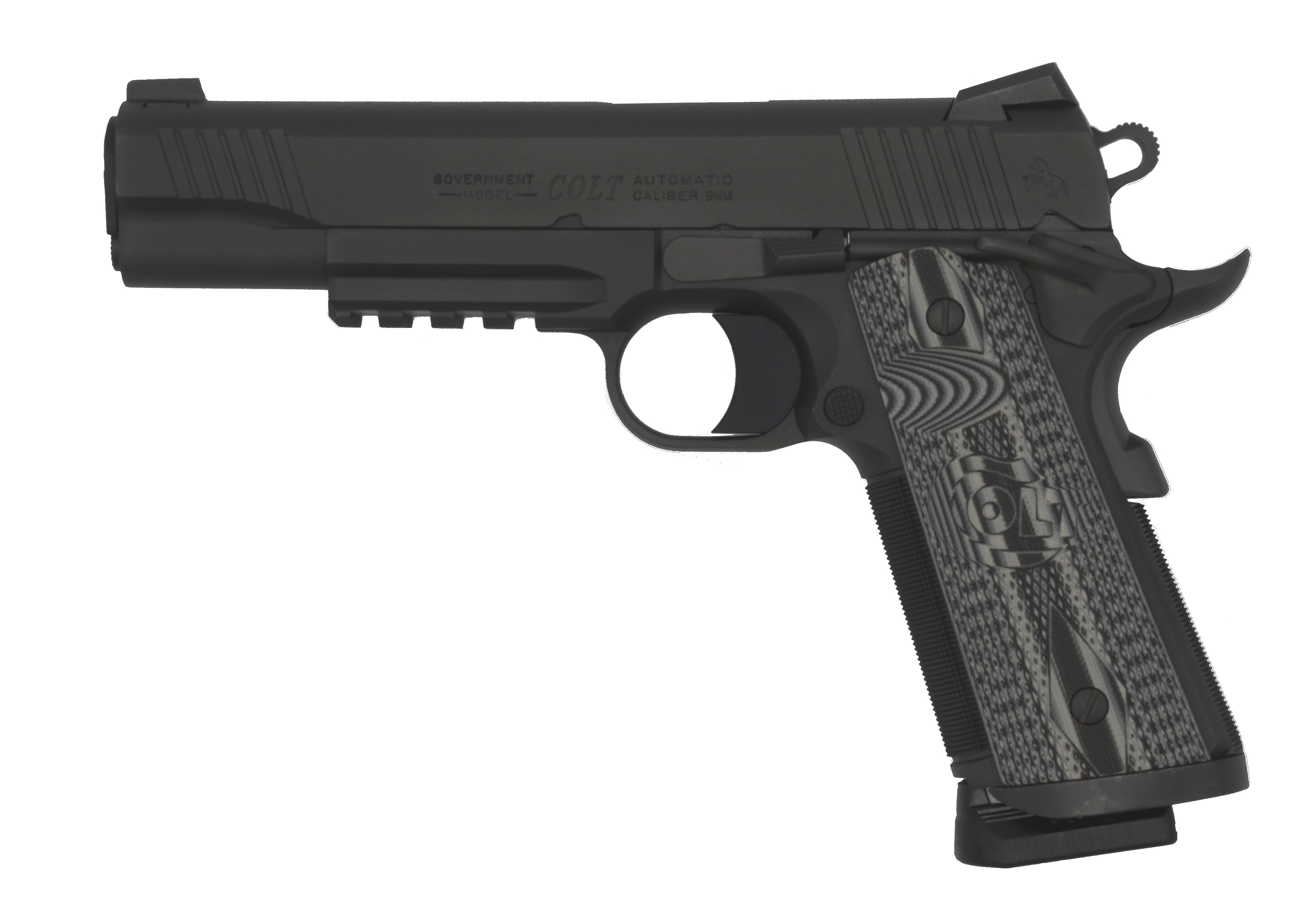 Colt CCU Rail Handgun 9mm Luger 9rd Magazine 5" Barrel Matte Black DLC Finish