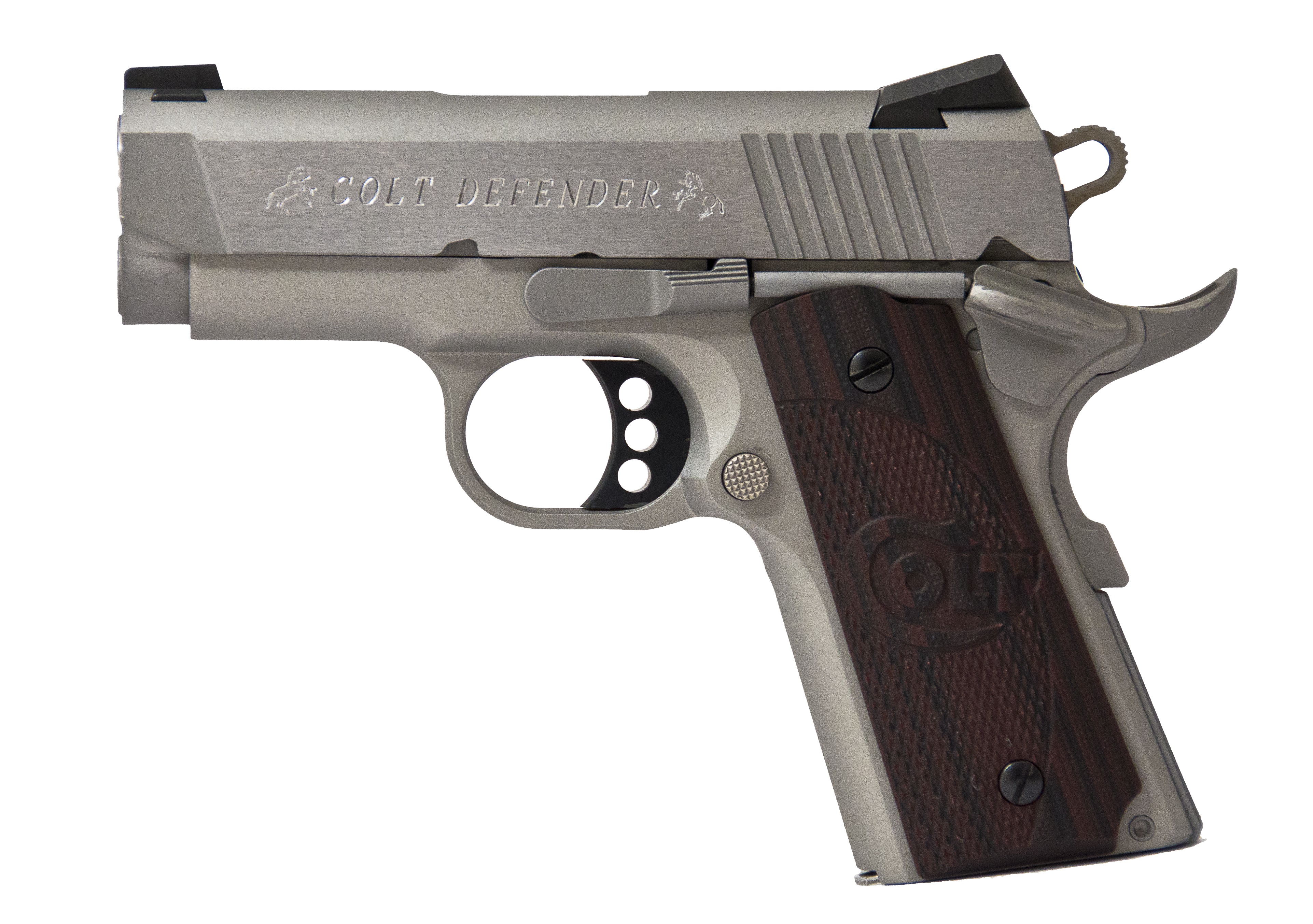 Colt Defender 45ACP Stainless/wd 3" 7+1 Semi-Auto Pistol