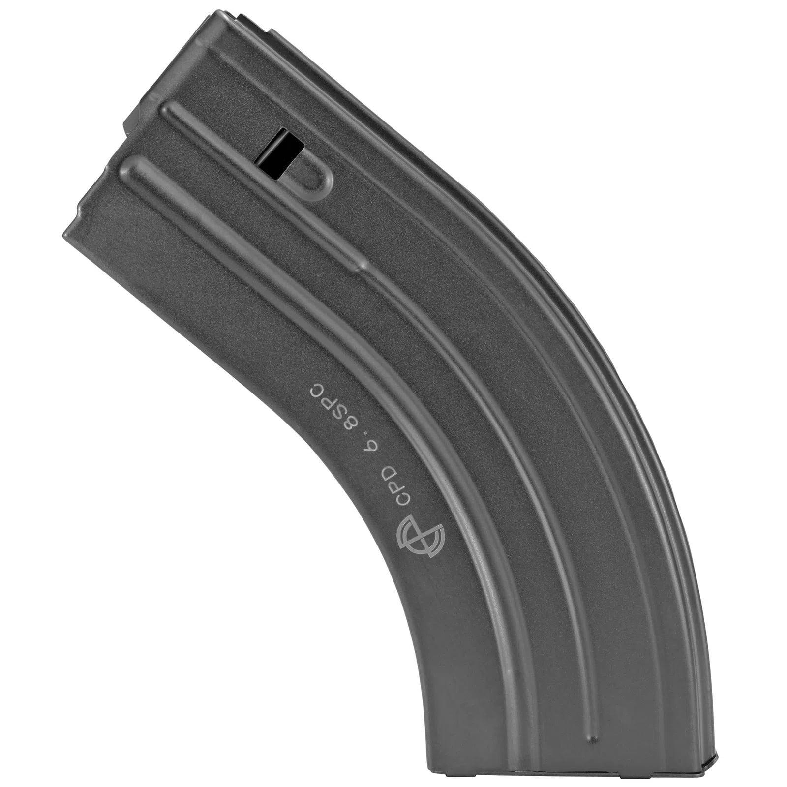 C Products Defense Inc. 28rd 6.8spc / .224 Valkyrie DuraMag Stainless - Stainless Steel magazine - Black T