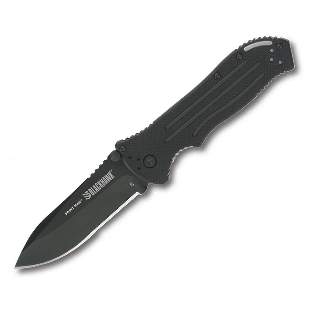 Bear & Son Cutlery Bear & Son Blackhawk Point Man Sideliner Folding Knife 3-3/8" Drop Point Blade Black