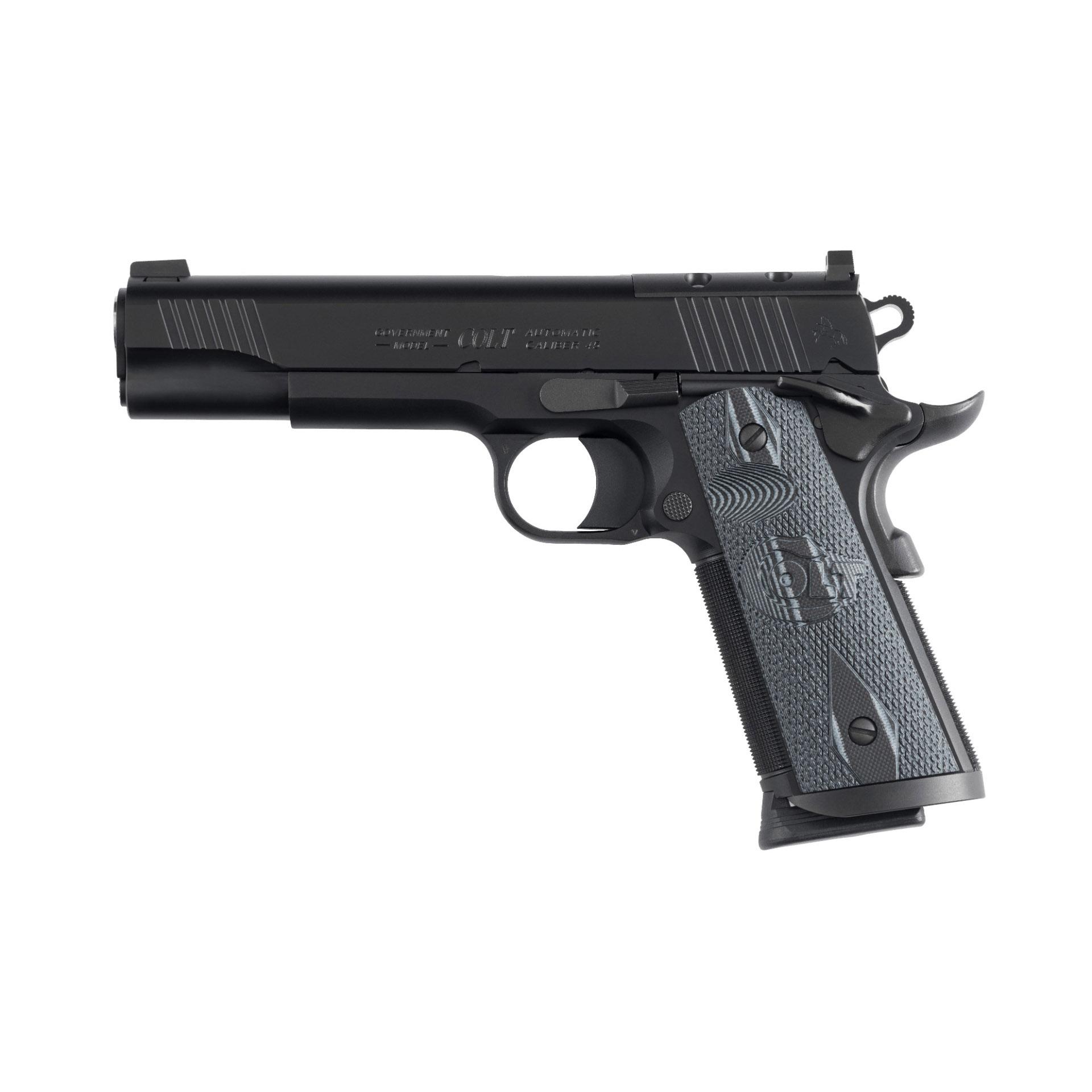 Colt Manufacturing Colt CCU Government 1911 Handgun .45 ACP 8rd Magazine 5" Barrel Matte Black DLC G10 Grips