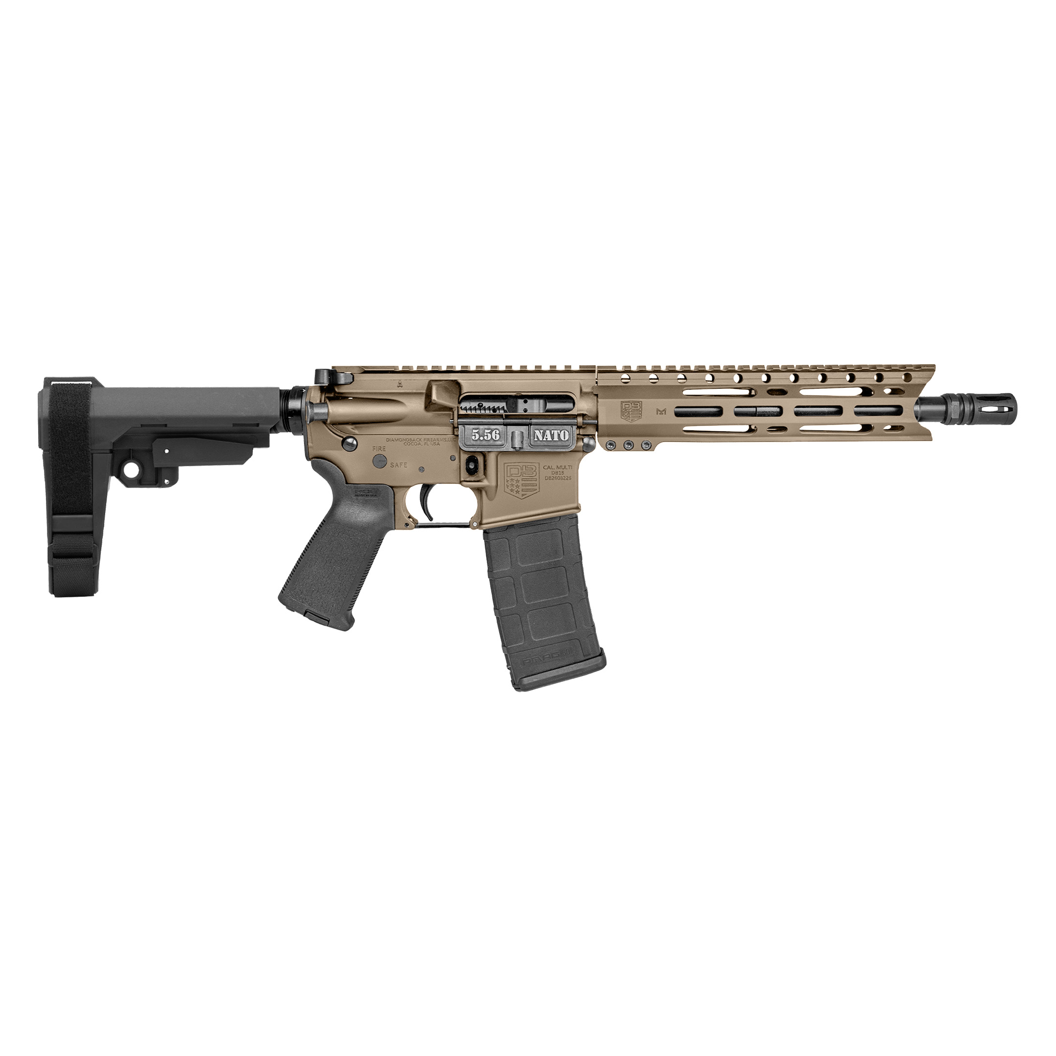 Diamondback Firearms Diamondback Db-15 Pist 5.56mm FDE 10" Sba3