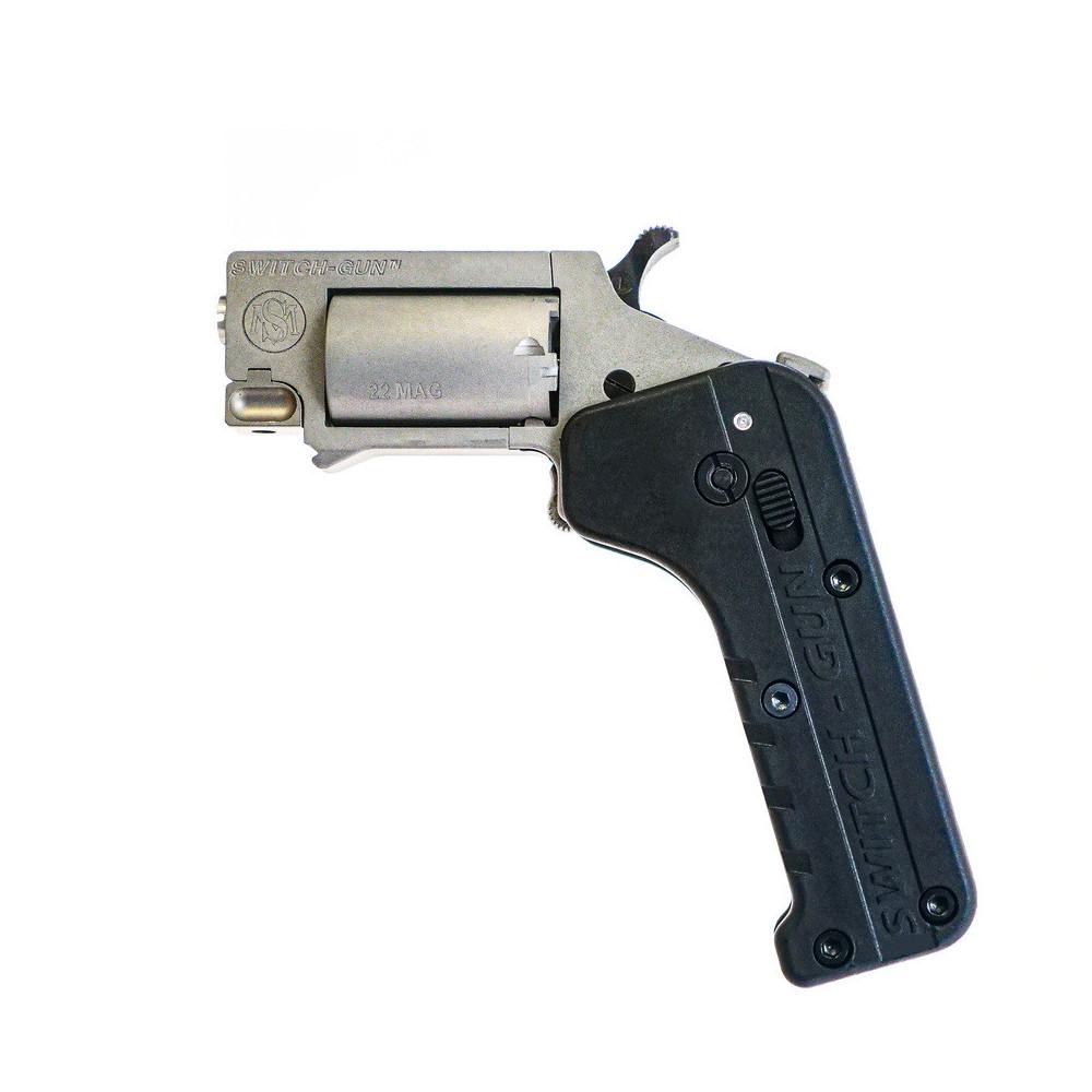 Standard Mfg Switch Gun Handgun Combo .22 WMR & .22 LR 5rd Capacity .75" Barrel Silver with Black Grip Standard Mfg Switch Gun Handgun Combo .22 WMR & .22 LR 5rd Capacity .75" Barrel Silver with Black Grip