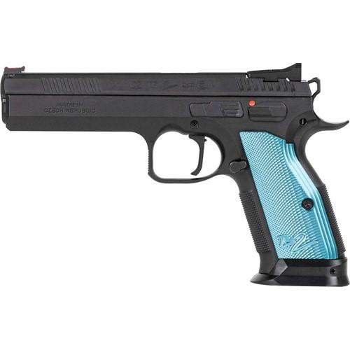 Cz-Usa Firearms Cz-Usa TS2 Handgun 9mm Luger 10rd Magazines (2) 5.28" Barrel Black with Aluminum Blue