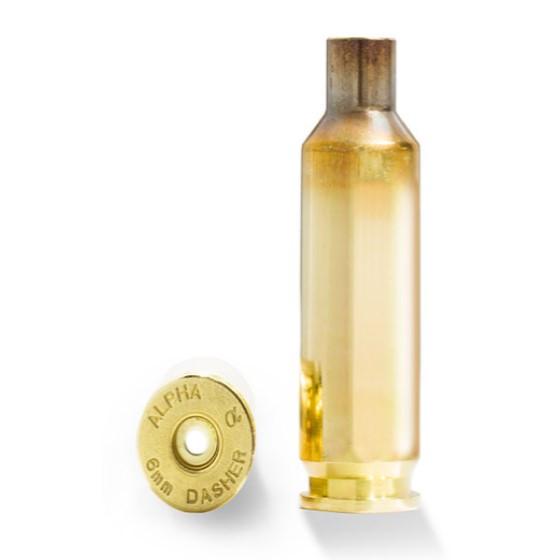 Alpha Munitions Alpha Ultra Premium Unprimed Brass Cartridge Cases 6mm Dasher Brass 100/ct