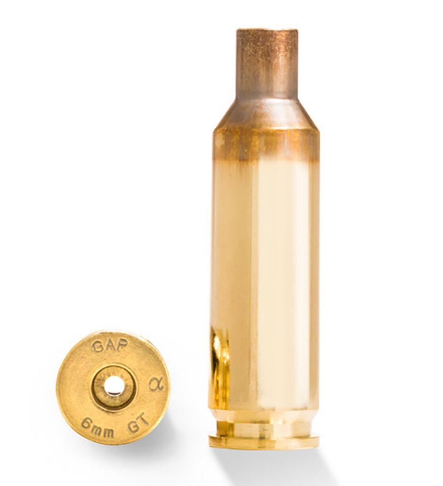 Alpha Munitions Alpha Ultra Premium Unprimed Brass Cartridge Cases 6mm GT Brass 100/ct