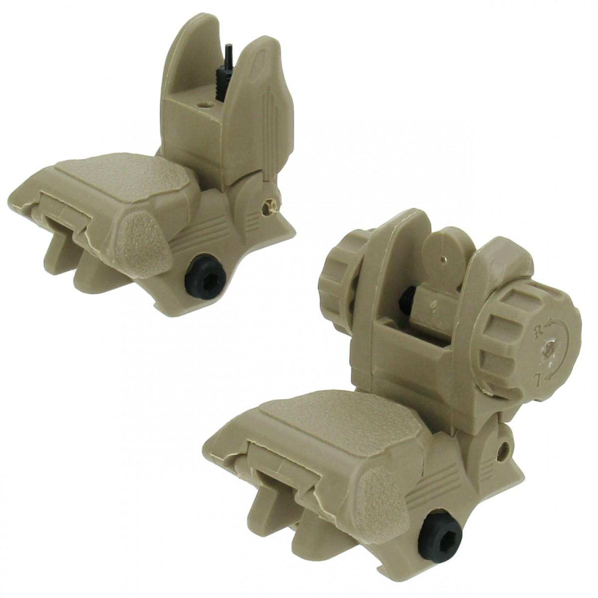 Tacfire Inc. AR15 Same Plane/Low Profile Polymer Flip Up Sights w/Dual Ap