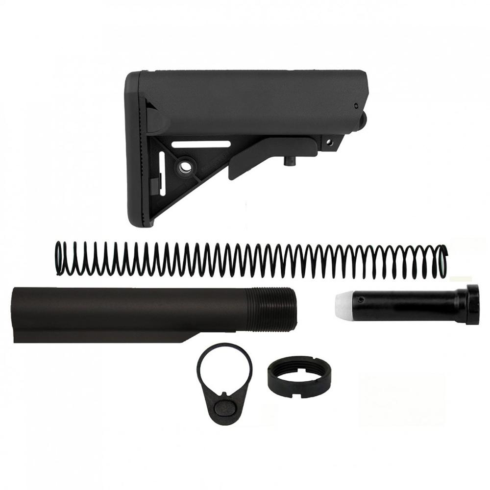 Tacfire Inc. Tacfire Mil-Spec Buffer Tube Kit with Stock and Buttpad for AR-15 Black