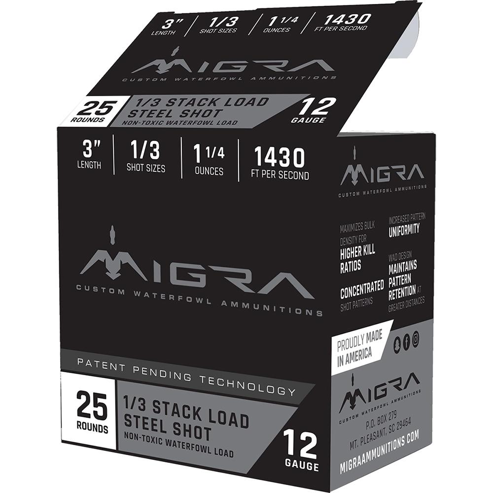 Migra Ammunitions LLC Migra Waterfowl Steel Shot Shotshells 12 ga 3" 1-1/4 oz 1430 fps #1/#3 25/ct