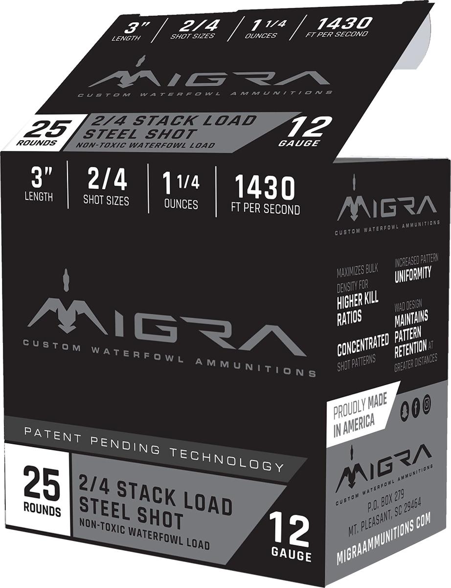 Migra Ammunitions LLC Migra Waterfowl Steel Shot Shotshell 12 ga 3" 1-1/4 oz 1430 fps #2 4 25/ct