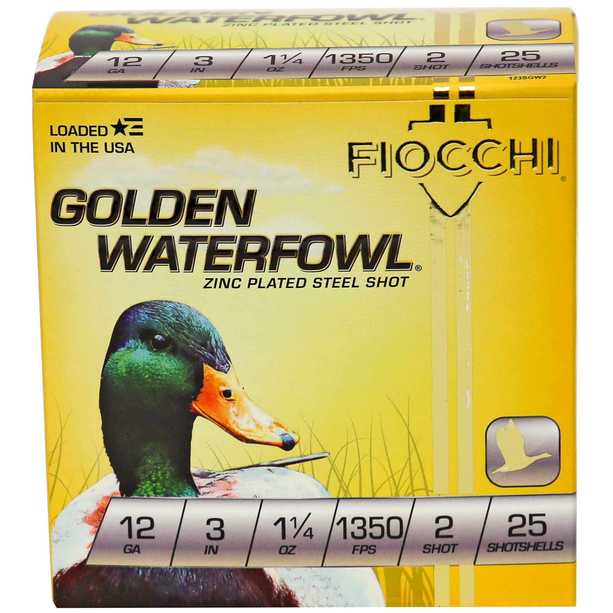 Fiocchi Ammunition Fiocchi 12ga #2 Golden 25/250 Steel Shot