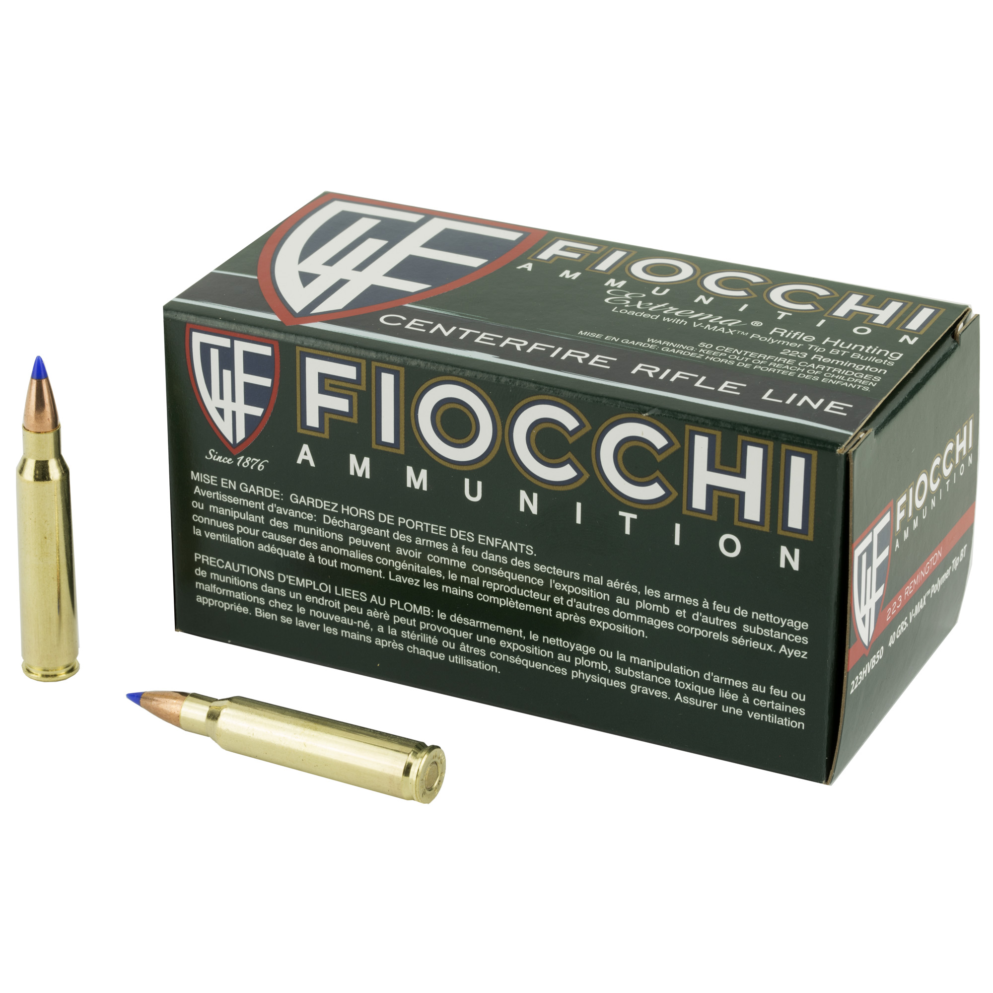 Fiocchi Ammunition Fiocchi Extrema Rifle Ammunition .223 Rem 40 gr V-MAX 3650 fps 50/rd