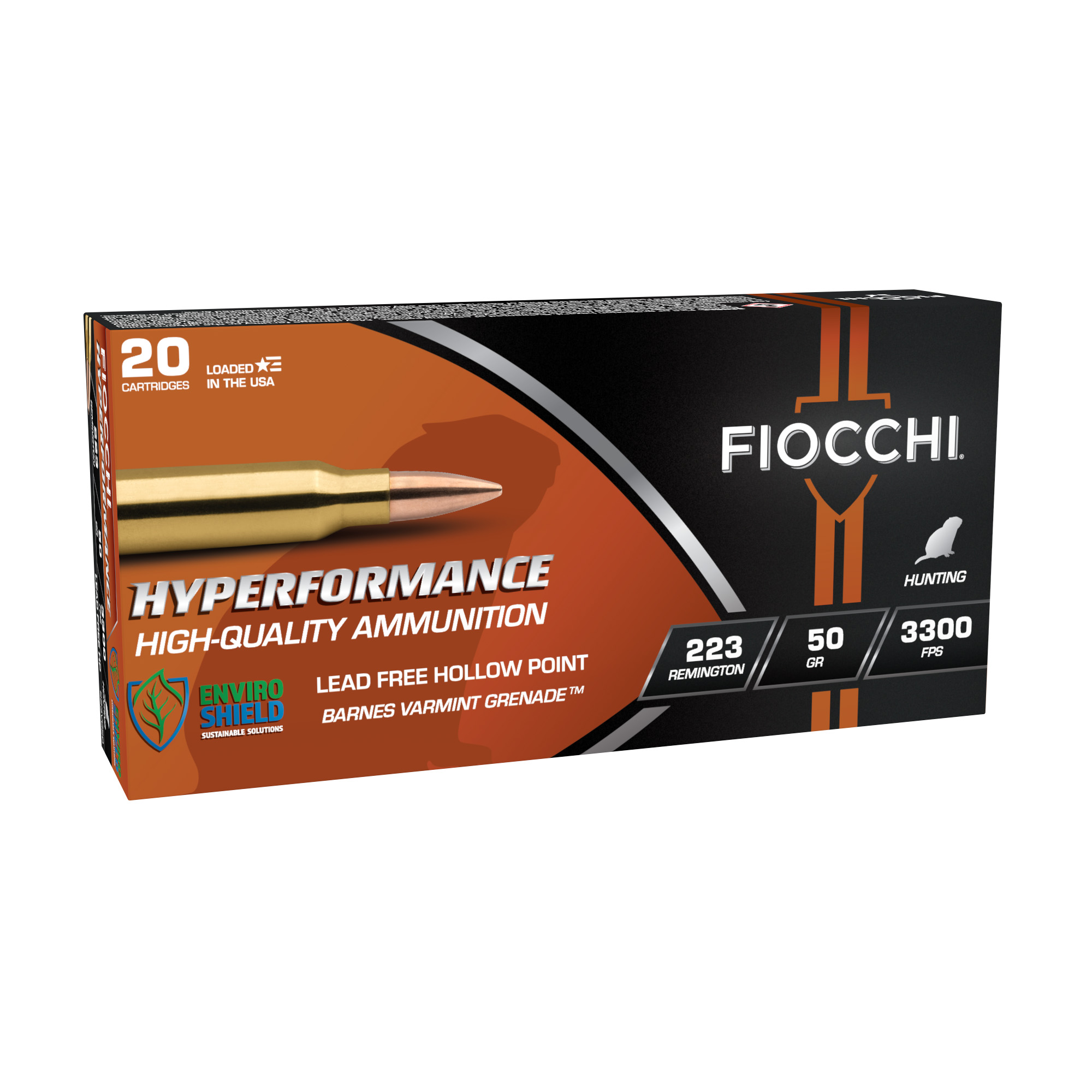 Fiocchi Ammunition Fiocchi Hypr 223REM 50GR Hp 20/200 Hollow Point