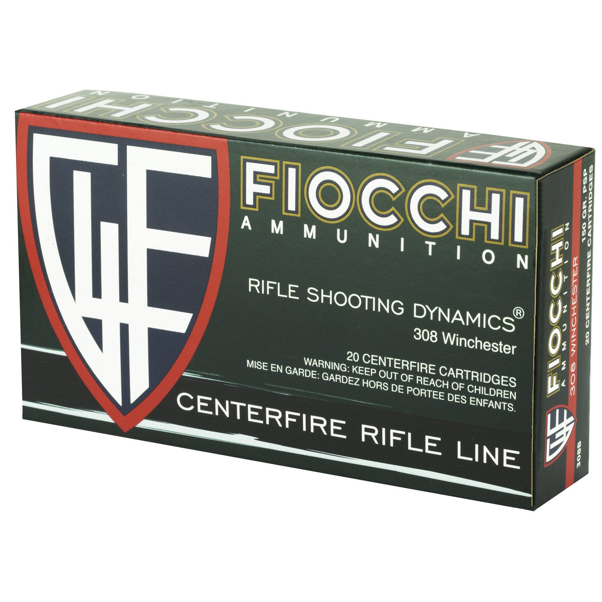 Fiocchi Field Dynamics Rifle Ammunition .308 Win 150 gr PSP 2750 fps 20/ct Fiocchi Field Dynamics Rifle Ammunition .308 Win 150 gr PSP 2750 fps 20/ct