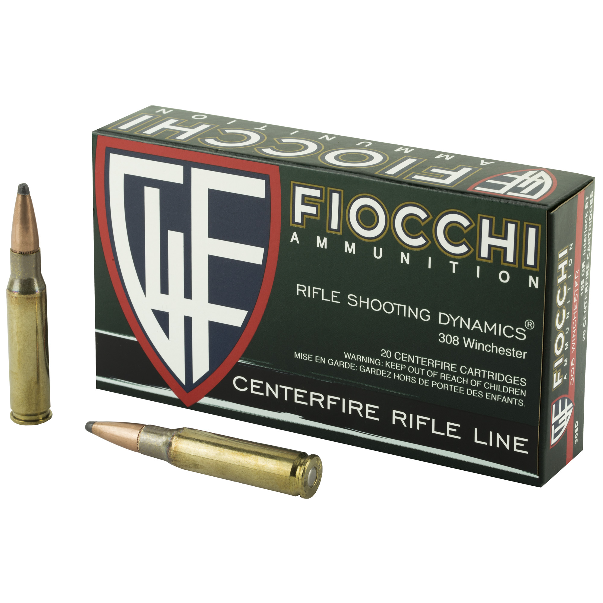Fiocchi Ammunition Fiocchi Field Dynamics Rifle Ammunition .308 Win. 165 gr PSP 2700 fps 20/ct
