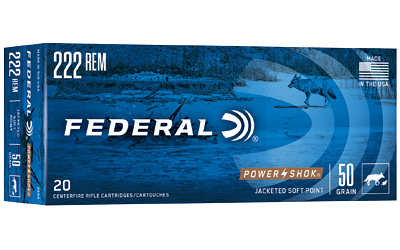 Federal Cartridge Co. Federal Power-Shok Rifle Ammunition .222 Rem 50 gr SP 3140 fps - 20/ct