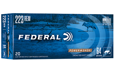 Federal Cartridge Co. Federal Power-Shok Rifle Ammunition .223 Rem 64 gr SP 3050 fps 20/ct