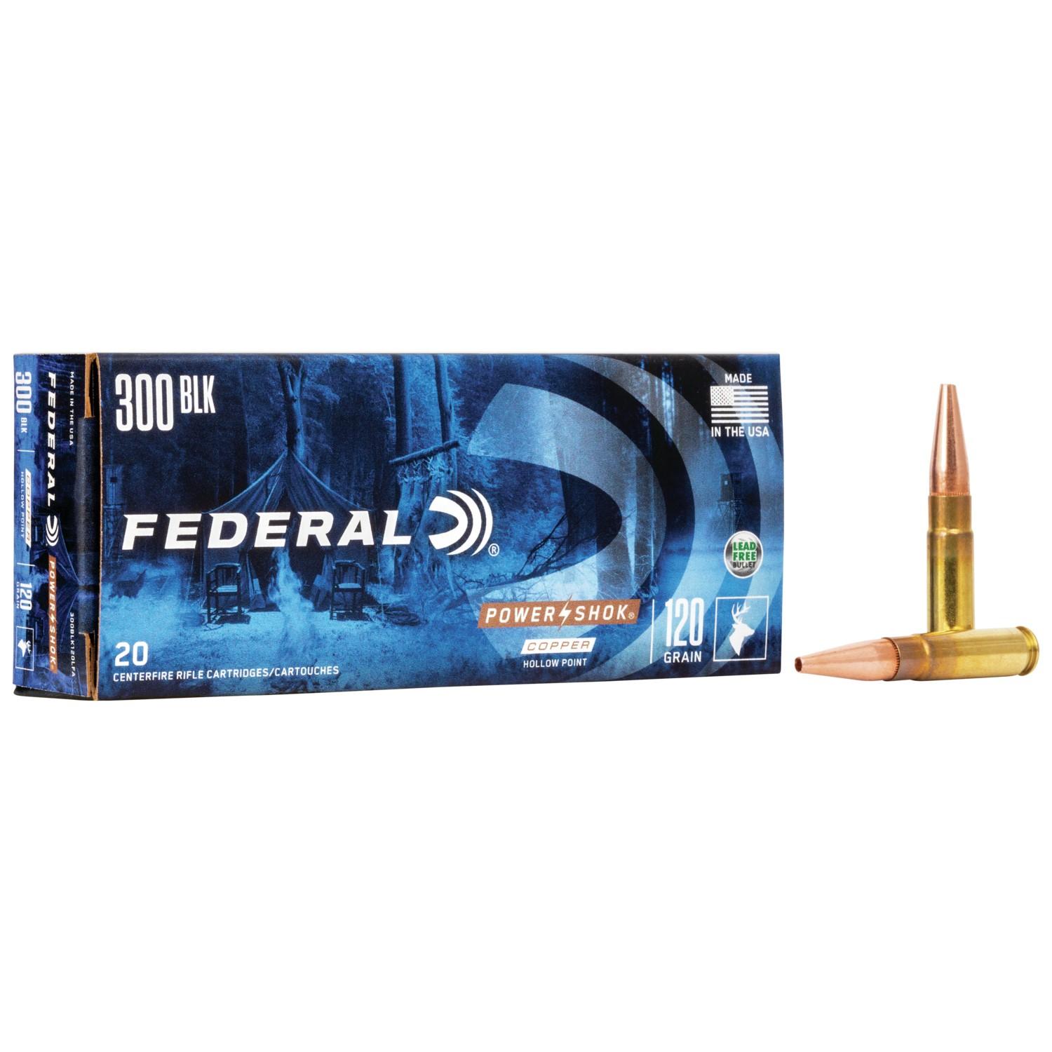 Federal Cartridge Co. Federal 300BLK 120GR Power-Shk Sp 20 Solid Base