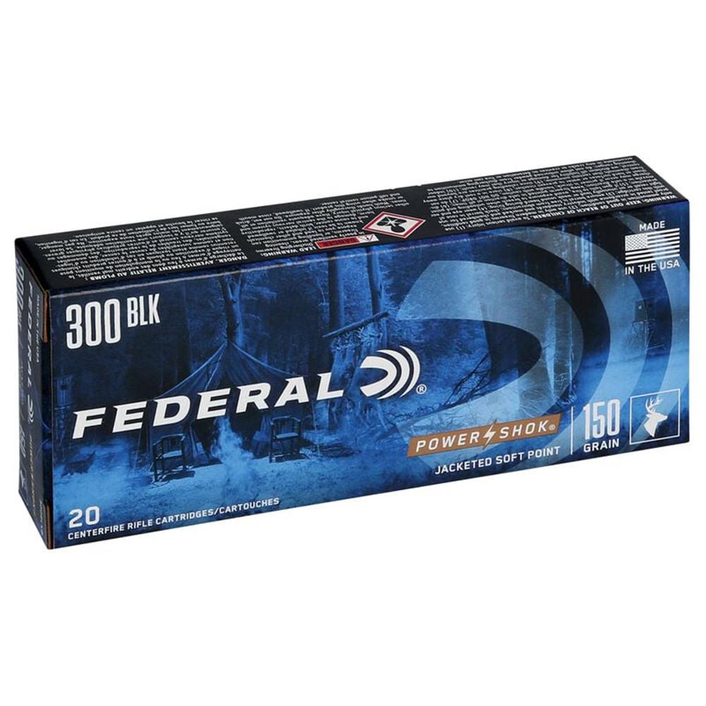 Federal Cartridge Co. Federal 300BLK 150GR Power-Shk Sp 20/200 Solid Base