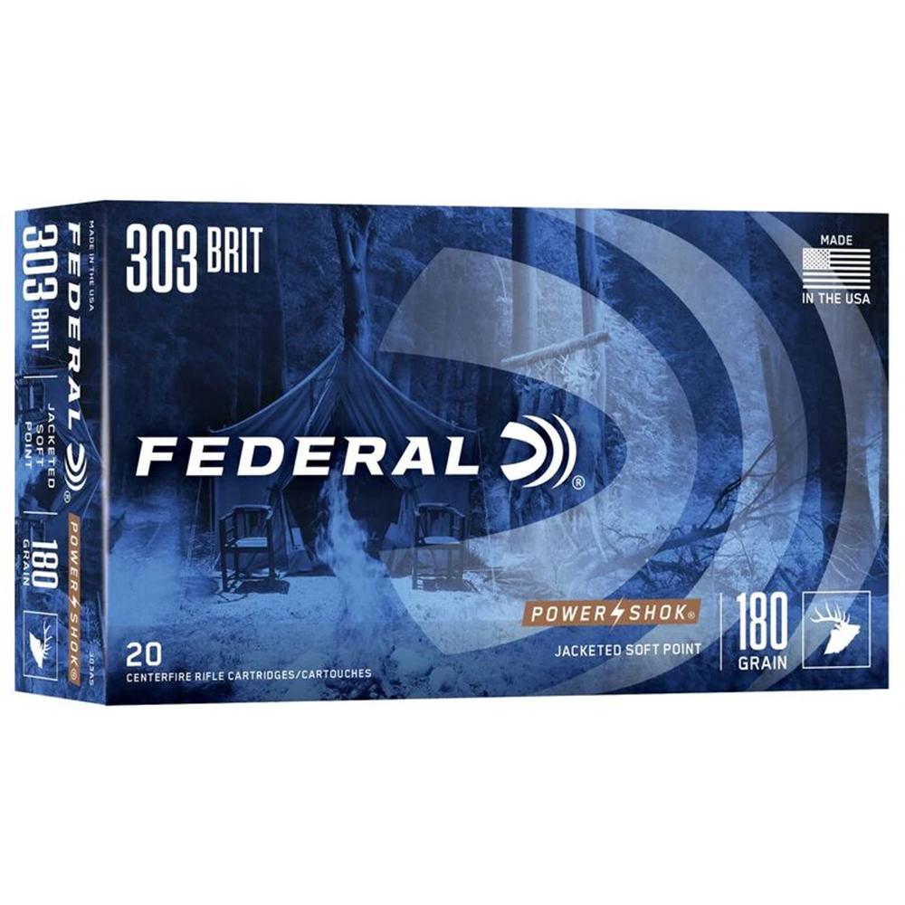 Federal Cartridge Co. Federal Power-Shok Rifle Ammunition .303 British 180 gr SP 2640 fps - 20/ct