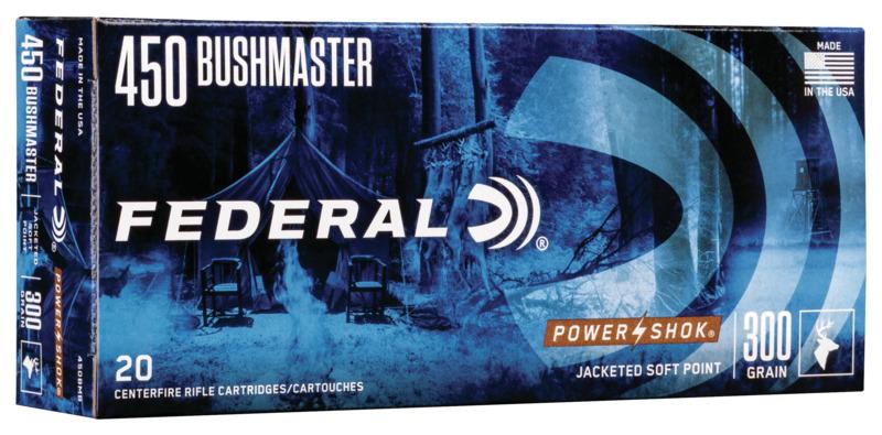 Federal Cartridge Co. Federal Power-Shok Rifle Ammunition .450 Bushmaster 300 gr JHP 1900 fps 20/ct