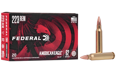 Federal Cartridge Co. Federal American Eagle Rifle Ammunition .223 Rem 62 gr FMJ 3020 fps 20/rd