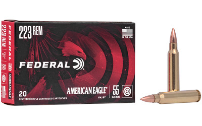 Federal Cartridge Co. Federal American Eagle Rifle Ammunition .223 Rem 55 gr FMJBT 3240 fps 20/rd