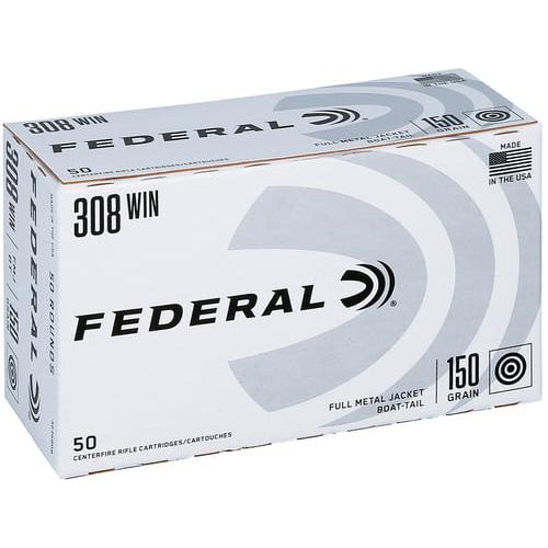 Federal Cartridge Co. Federal American Eagle Rifle Ammunition .308 Win 150gr FMJ 2820 fps 50/ct