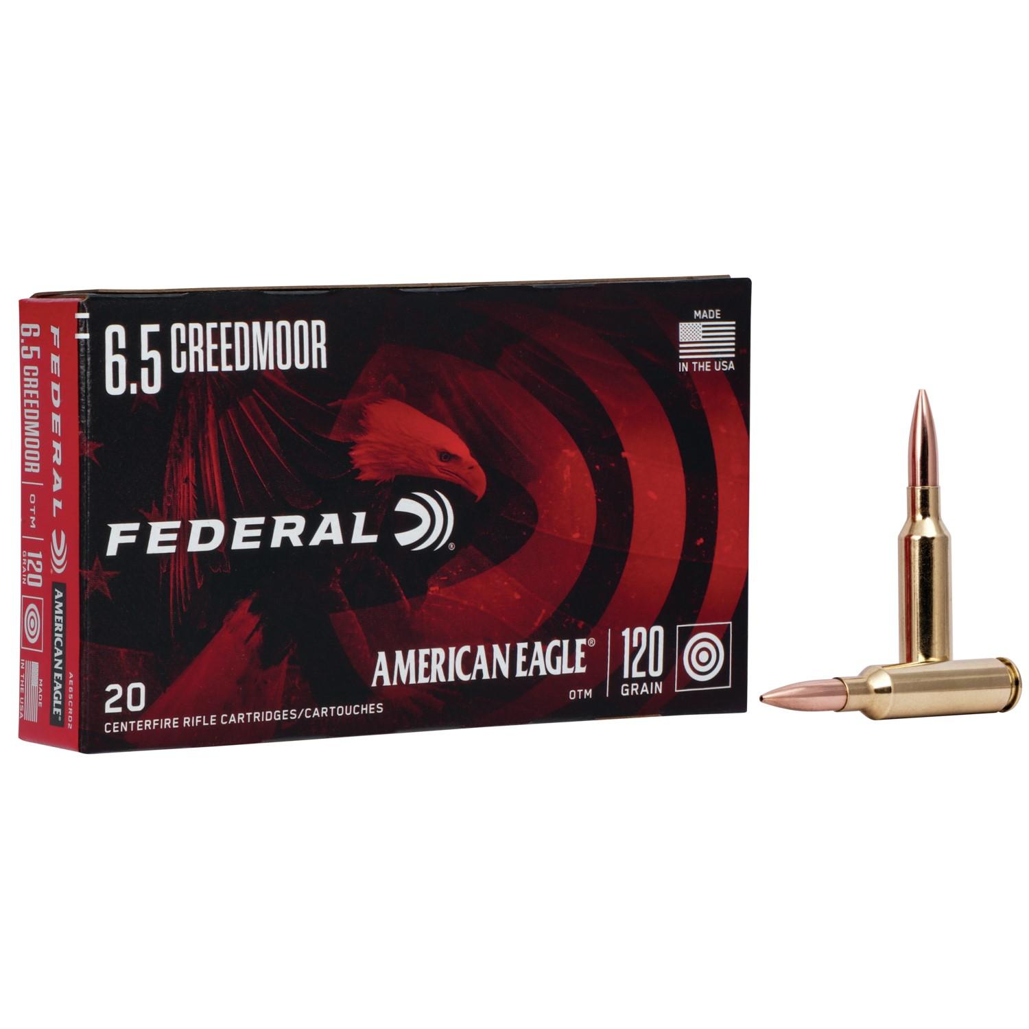 Federal Cartridge Co. Federal American Eagle Rifle Ammunition 6.5 Creedmoor 120 gr OTM 2900 fps 20/ct