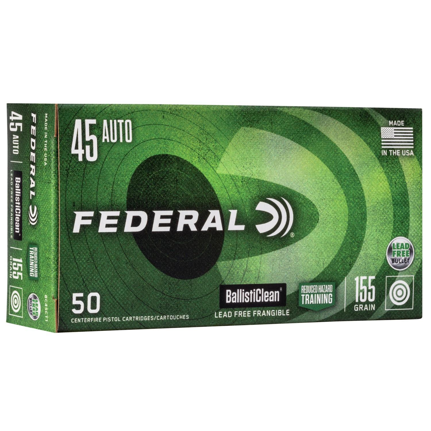 Federal Cartridge Co. Federal Ballisticlean Frangible Handgun Ammunition .45 ACP 155gr RHT 1130 fps 50/ct