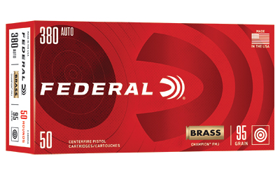 Federal Cartridge Co. Federal Champion Handgun Ammunition .380 Auto 95gr FMJ 990 fps 50/ct