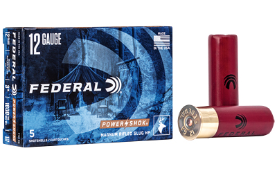 Federal Cartridge Co. Federal Pwrshk 12ga 3" Mg Rfl Slug 5/250 Rifled Slug