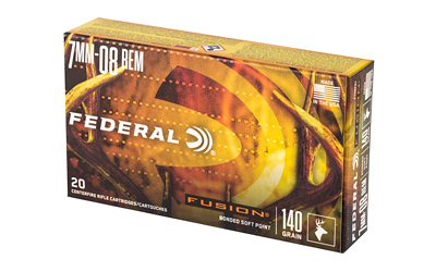 Federal Fusion Rifle Ammunition 7mm-08 Rem 140 gr BTSP 2850 fps - 20/ct Federal Fusion Rifle Ammunition 7mm-08 Rem 140 gr BTSP 2850 fps - 20/ct