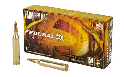 Federal Cartridge Co. Federal Fusion Rifle Ammunition 7mm Rem Mag 150 gr BTSP 3050 fps - 20/ct