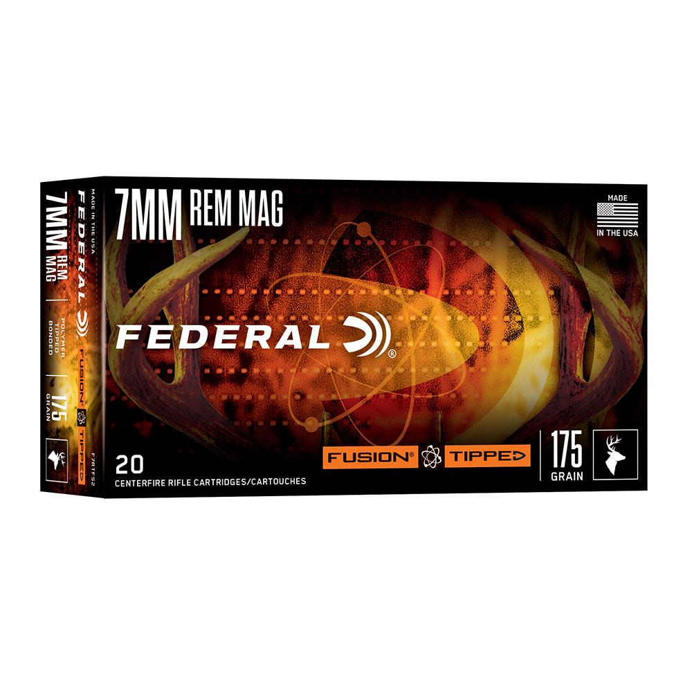Federal Cartridge Co. Federal Fusion Tipped Rifle Ammunition 7mm Rem Mag 175gr PT 2860 fps 20/ct