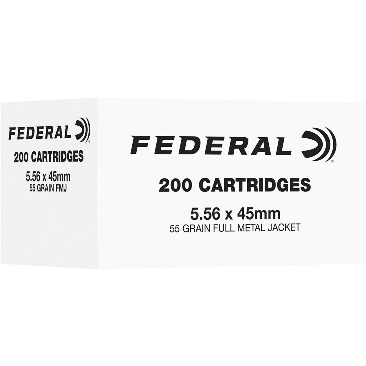 Federal Cartridge Co. Federal American Eagle Rifle Ammunition 5.56X45 NATO 55gr FMJ 3165 fps 200/ct