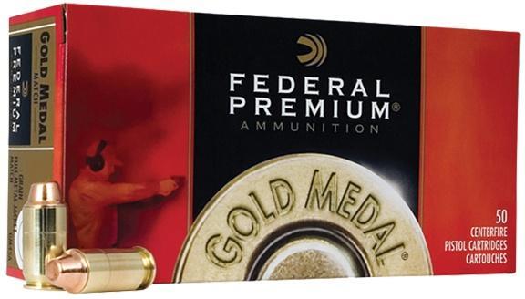 Federal Cartridge Co. Federal Premium Gold Medal Handgun Ammunition .45 ACP 185gr FMJ 770 fps 50/ct