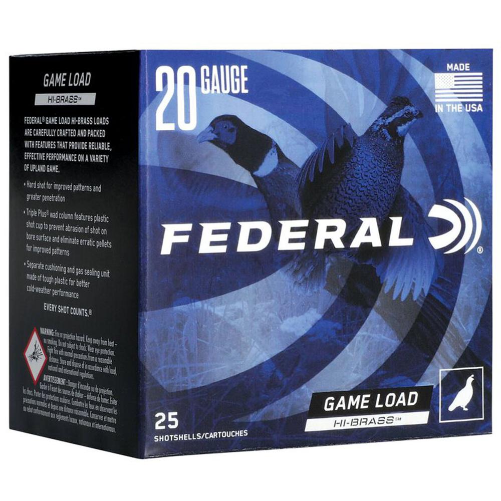 Federal Cartridge Co. Federal Game-Shok Upland Game Hi Brass Load Shotshells 20 ga 3" 1-1/4 oz 1300 fps #6 25/ct