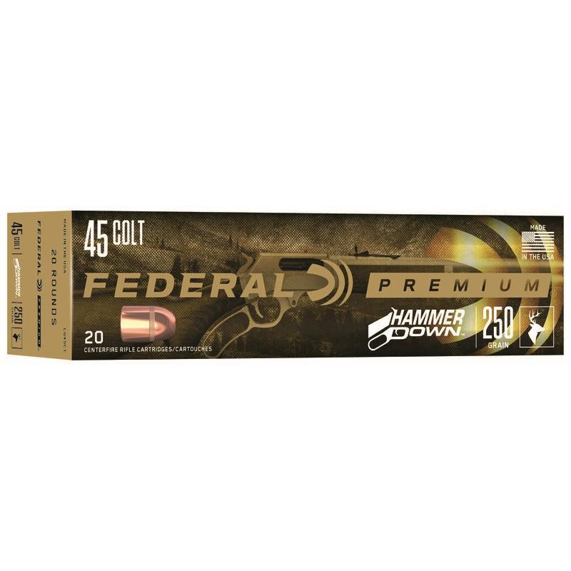Federal Cartridge Co. Federal Hammer Down Rifle Ammunition .45 Colt 250 gr SP 1025 fps 20/ct