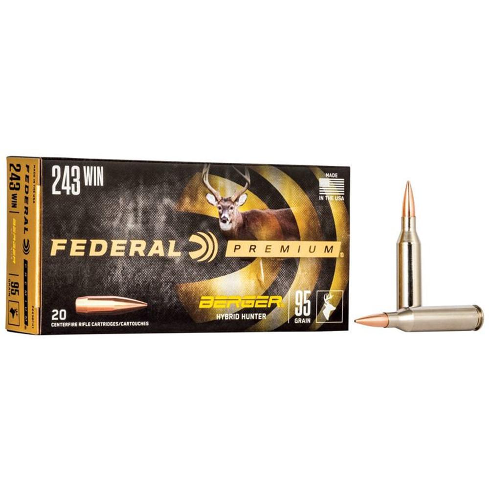 Federal Cartridge Co. Federal Classic Hunter Berger Hybrid Rifle Ammunition .243 Win 95 gr BTHP 3050 fps 20/ct