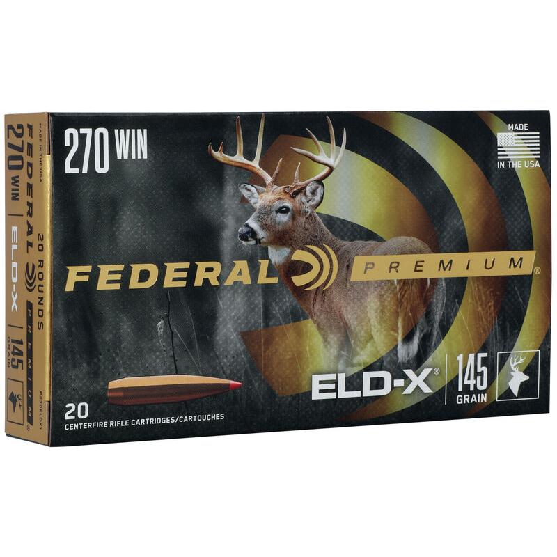 Federal Cartridge Co. Federal Premium ELD-X Rifle Ammunition .270 Win 145gr PT 2890 fps 20/ct