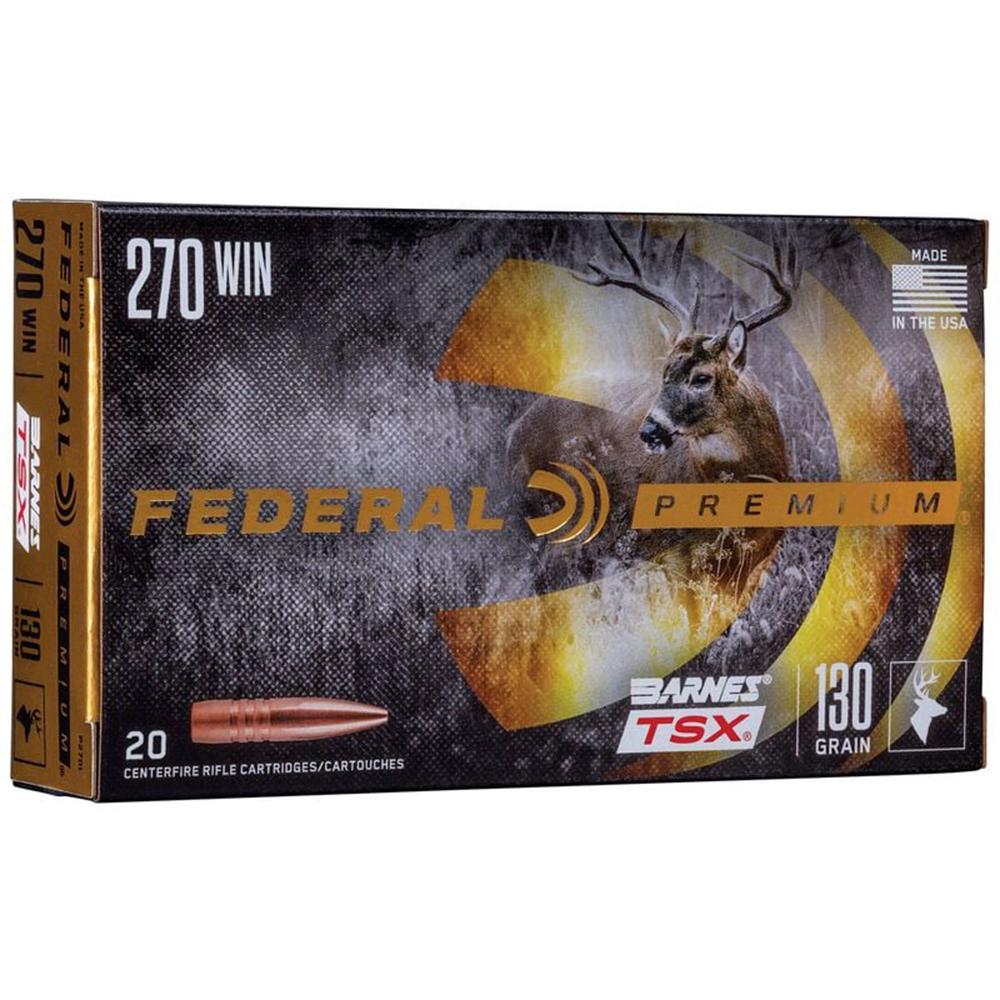 Federal Premium Triple-Shock X Rifle Ammunition .270 Win 130 gr HP 3060 fps - 20/ct Federal Premium Triple-Shock X Rifle Ammunition .270 Win 130 gr HP 3060 fps - 20/ct